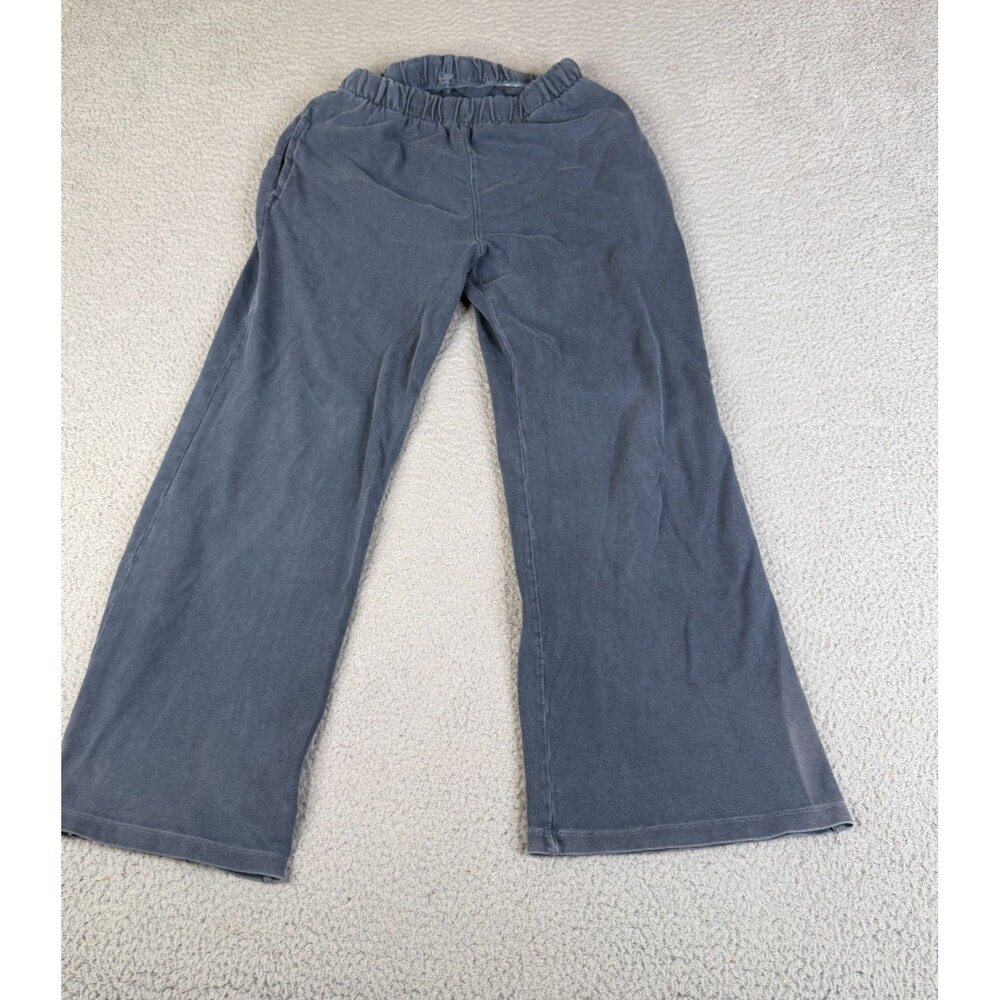 JOHN GALT Baggy Sweatpants Women One Size Blue Gray Wide Leg Knit Lounge Relaxed